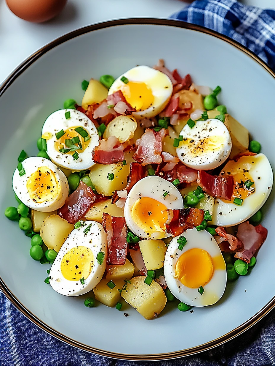Salade de pommes de terre lardons et oeufs