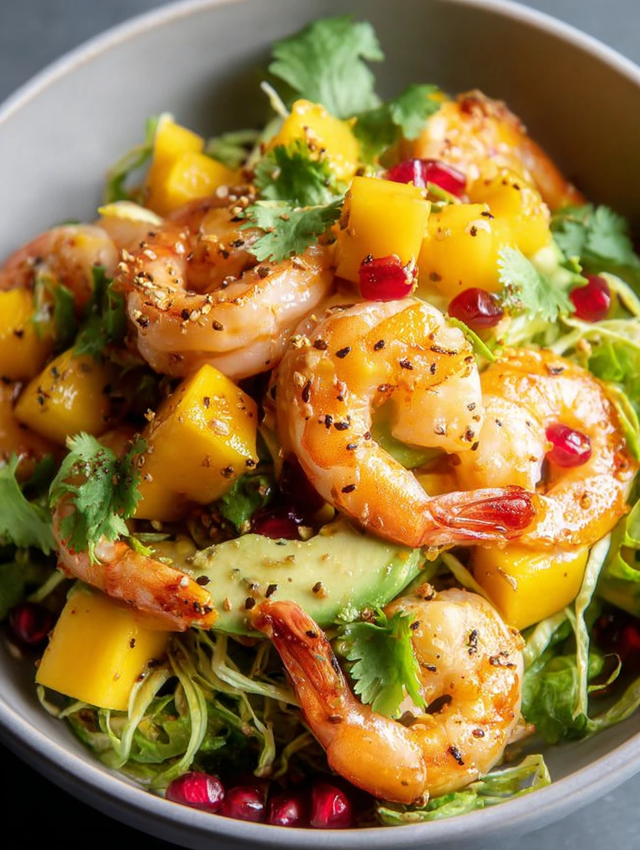 Salade d'été aux crevettes, mangue et avocat
