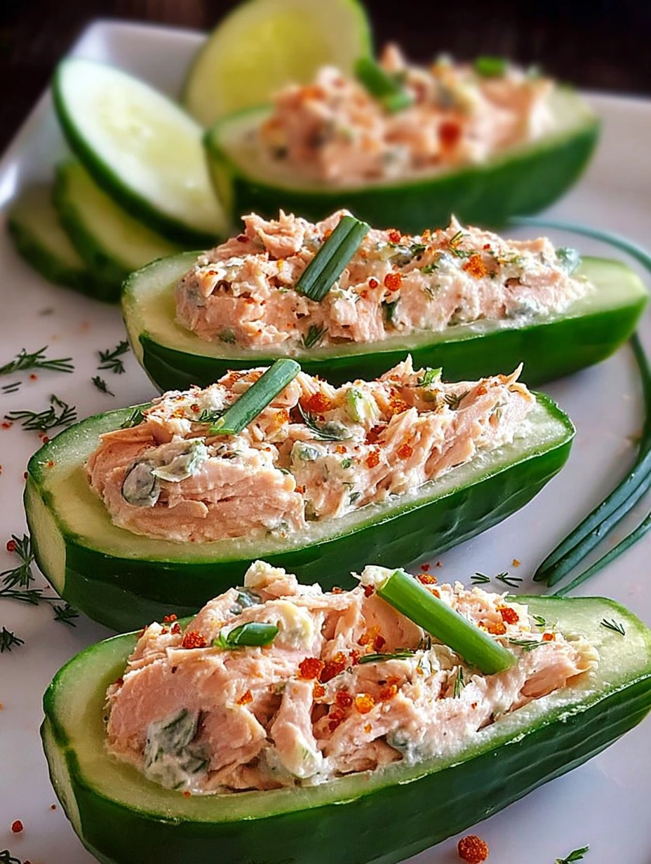 Concombres farcis au thon frais