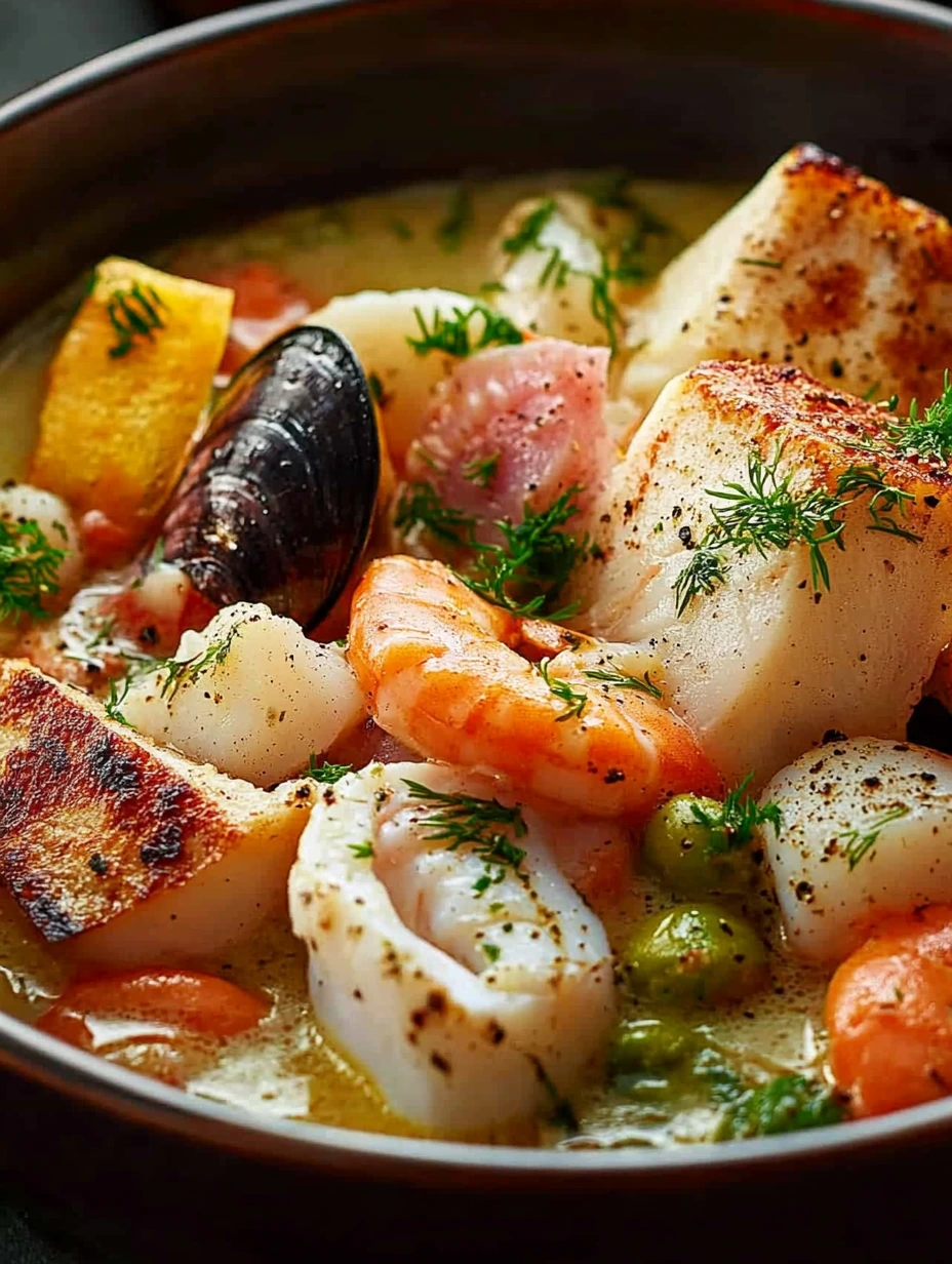 Un pot-au-feu de la mer aux poissons et légumes.