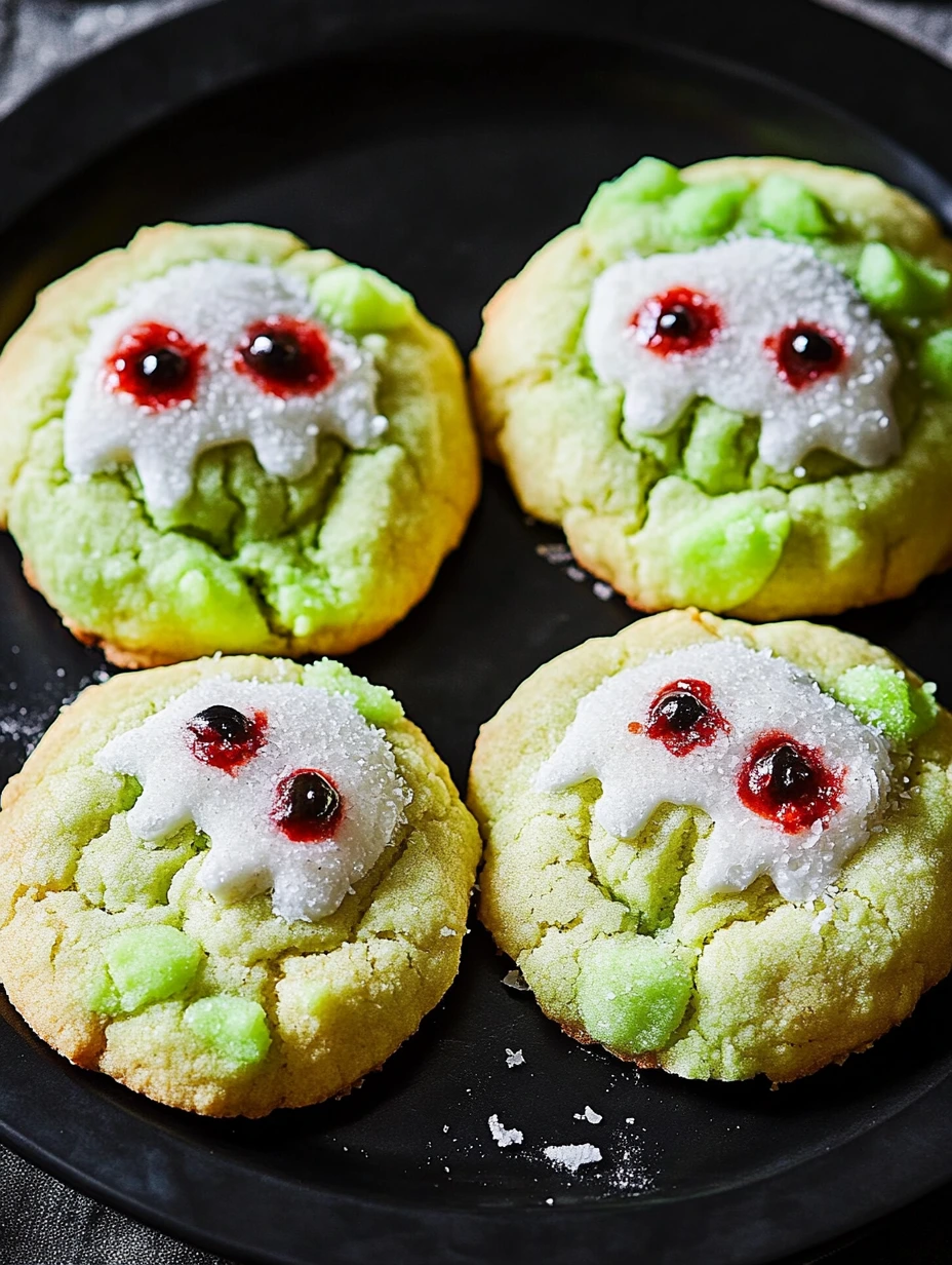 Des cookies effrayants avec des noix de coco et du citron vert.