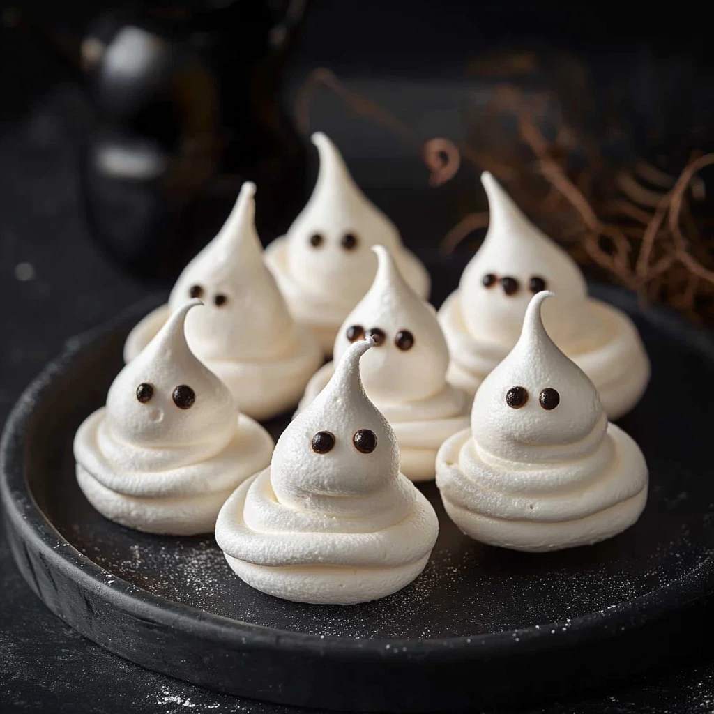 Des meringues fantômes pour Halloween.