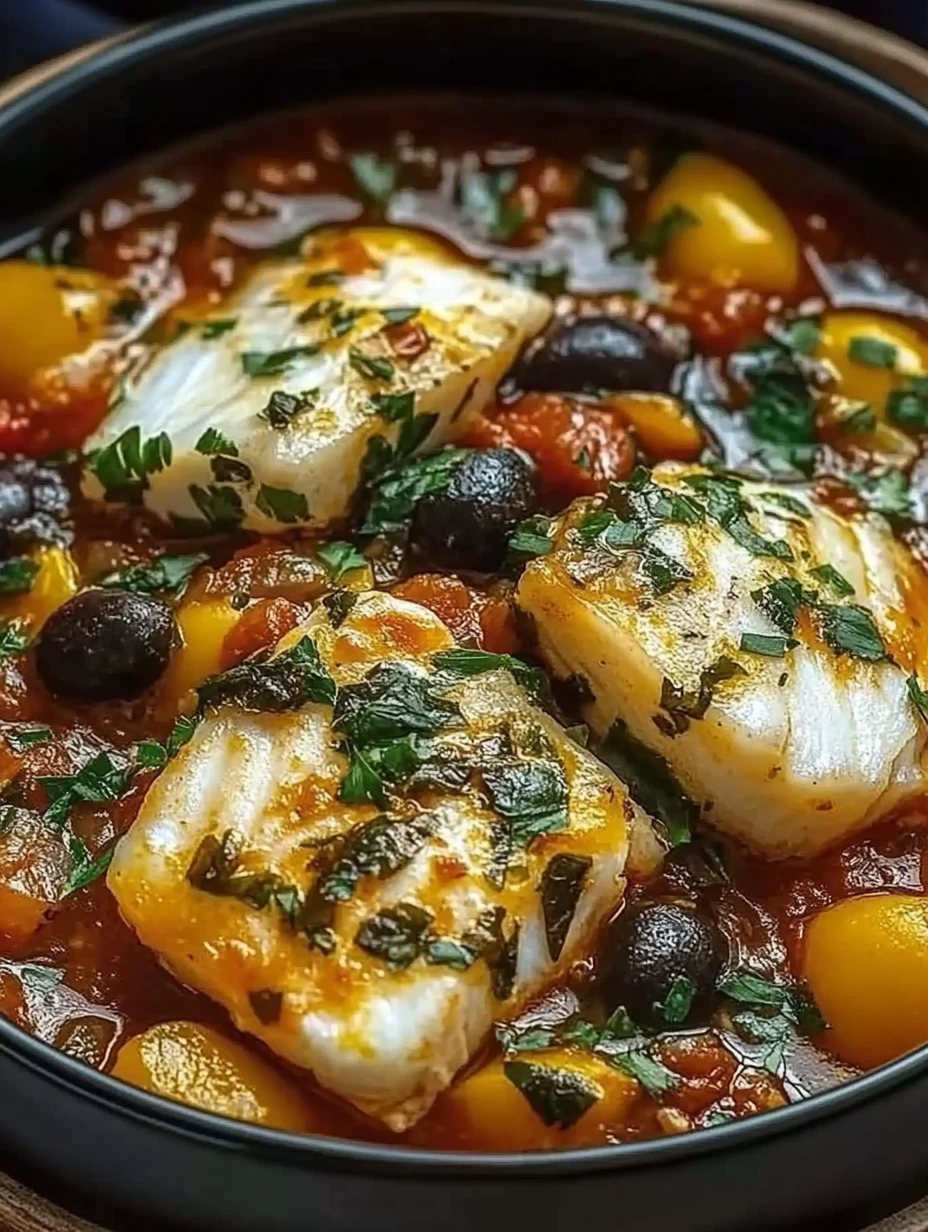 Un plat de poisson délicieux avec des légumes et des herbes.