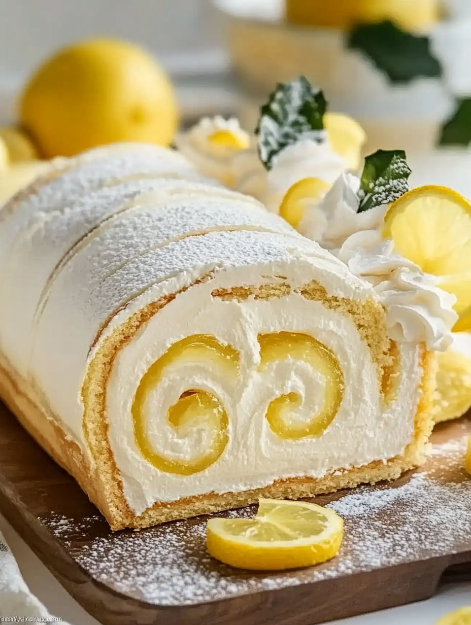 A cake with a lemon twist on top.