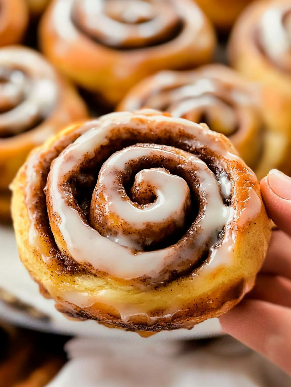 A pastry with a swirl pattern on it.
