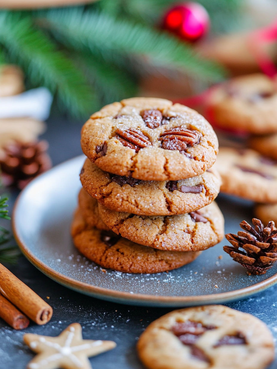 A plate of cookies with a sprinkle of sugar on top.