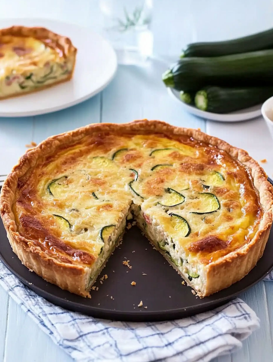 A slice of zucchini quiche.