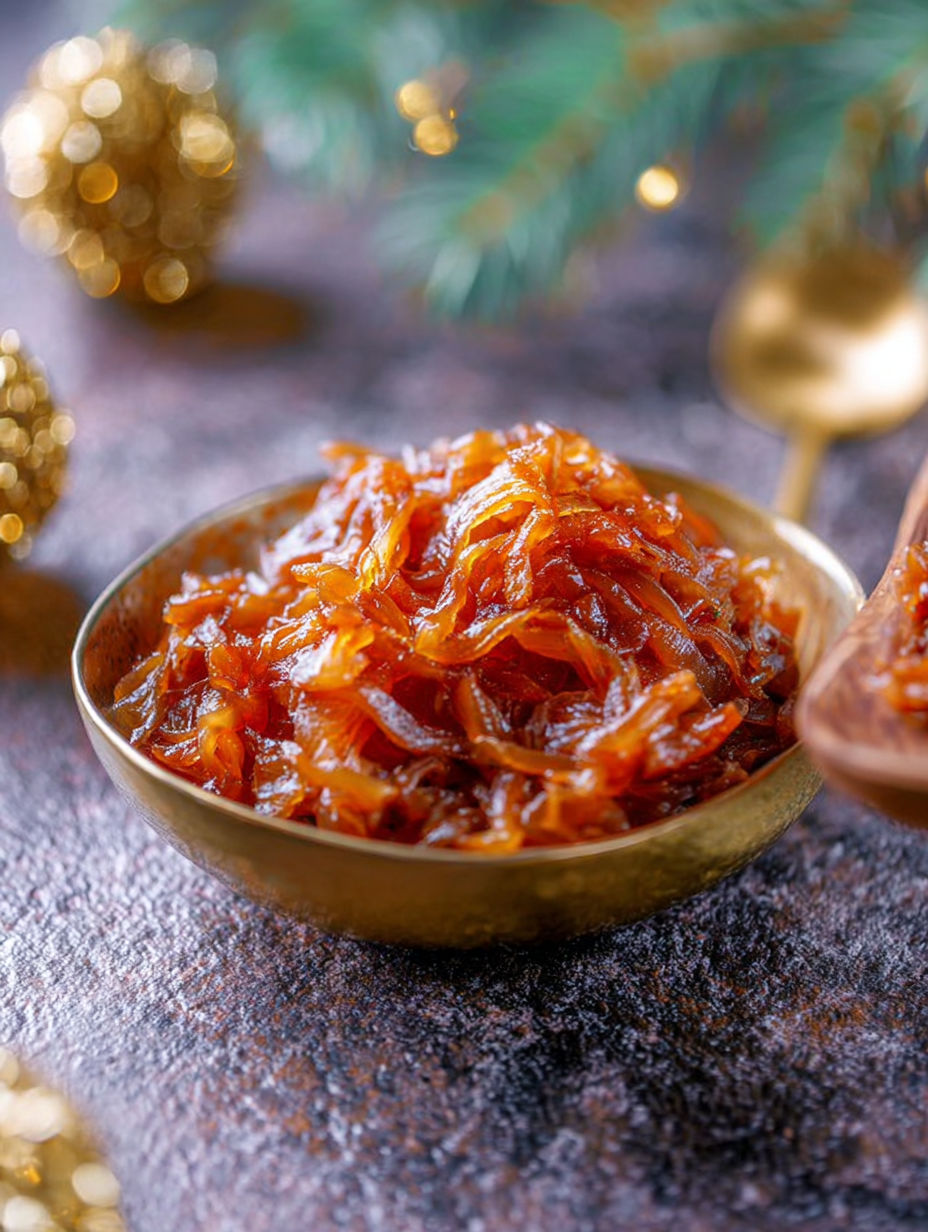 A bowl of food with a gold spoon.