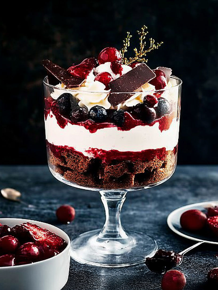 A glass bowl filled with a dessert.