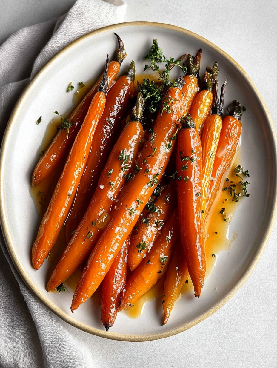 A plate of carrots with a sauce.