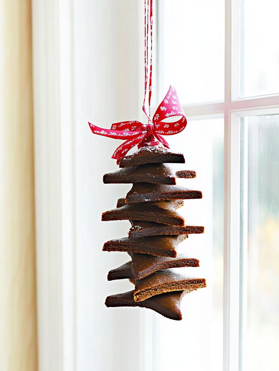 A Christmas tree made of cookies.