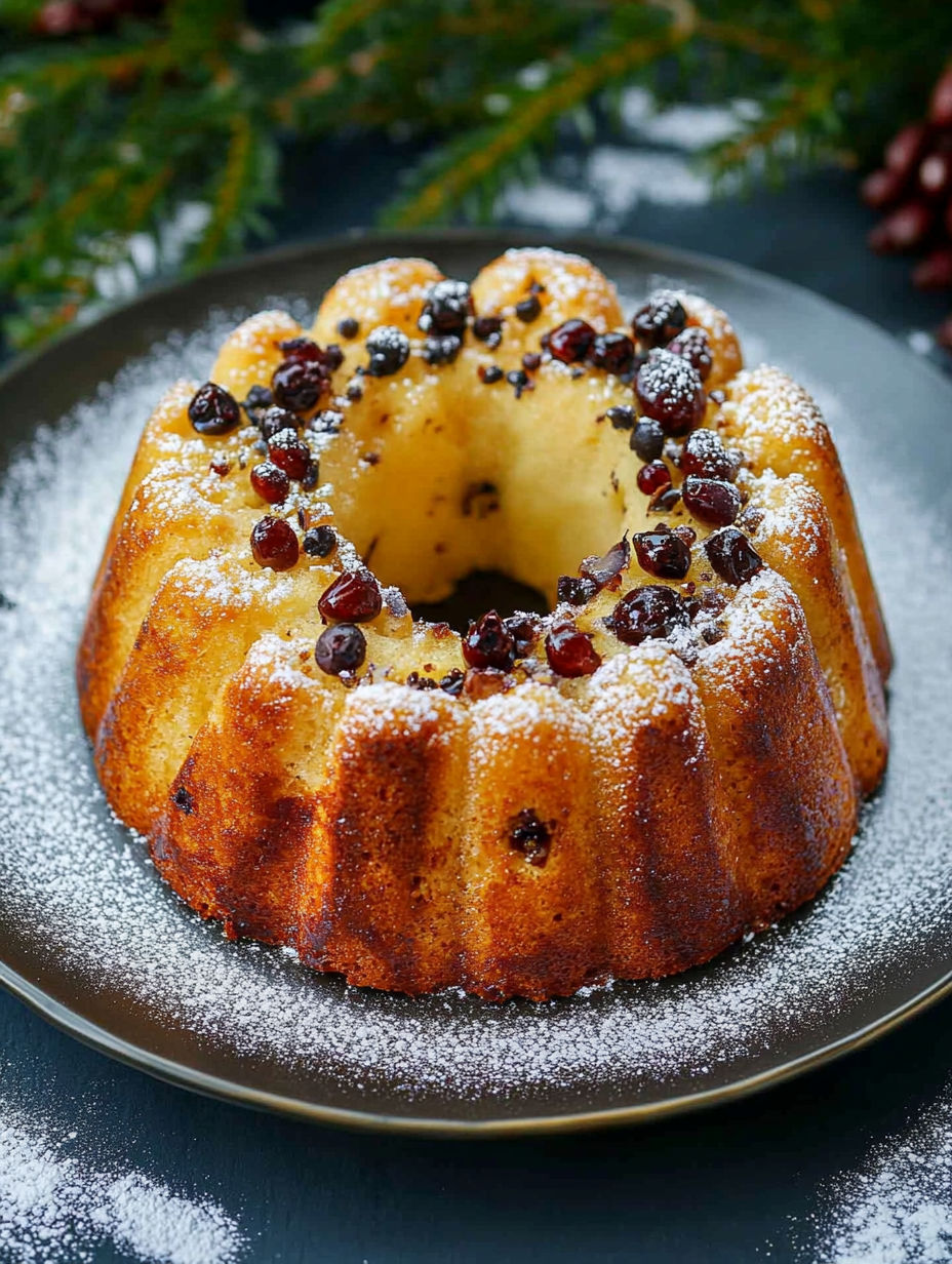 A cake with a hole in the middle.