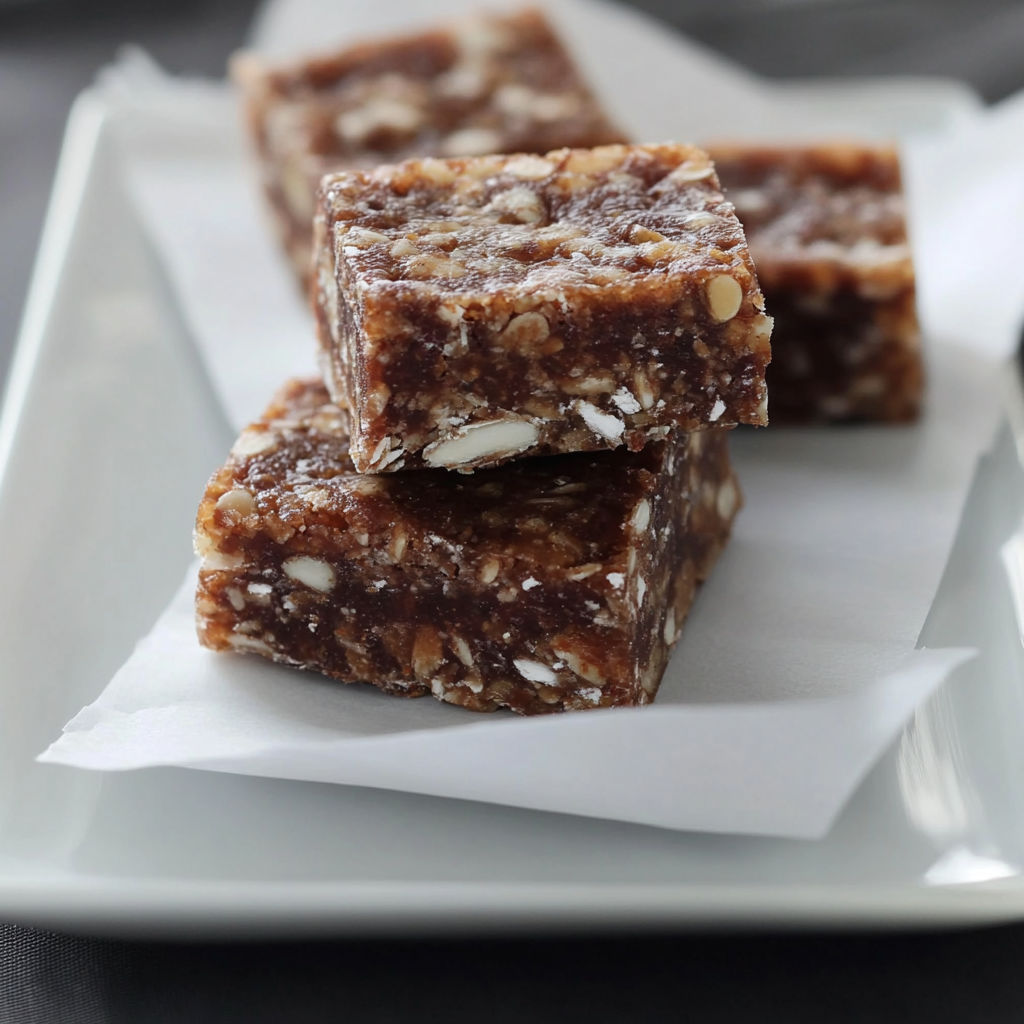 A plate with three pieces of energy bars.