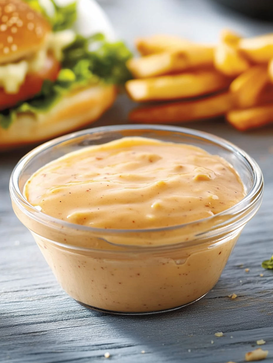 A glass of sauce façon Big Mac.