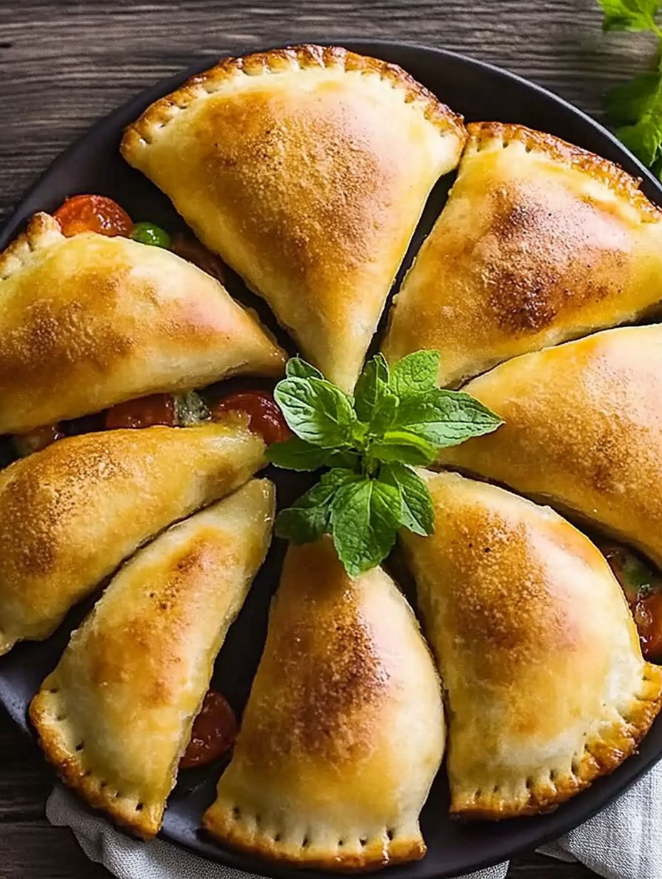 A plate of food with a green leaf on top.