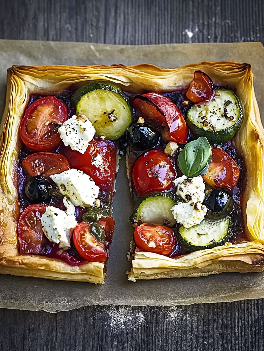 A slice of pizza with tomatoes, cucumbers, and feta cheese.