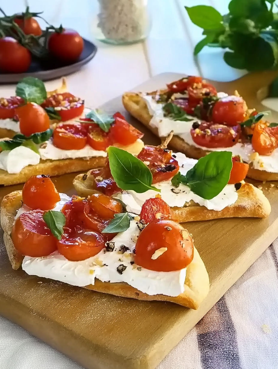 A wooden cutting board with slices of tomato and cheese on it.