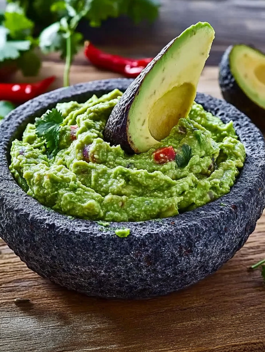 A bowl of guacamole with a spoon in it.