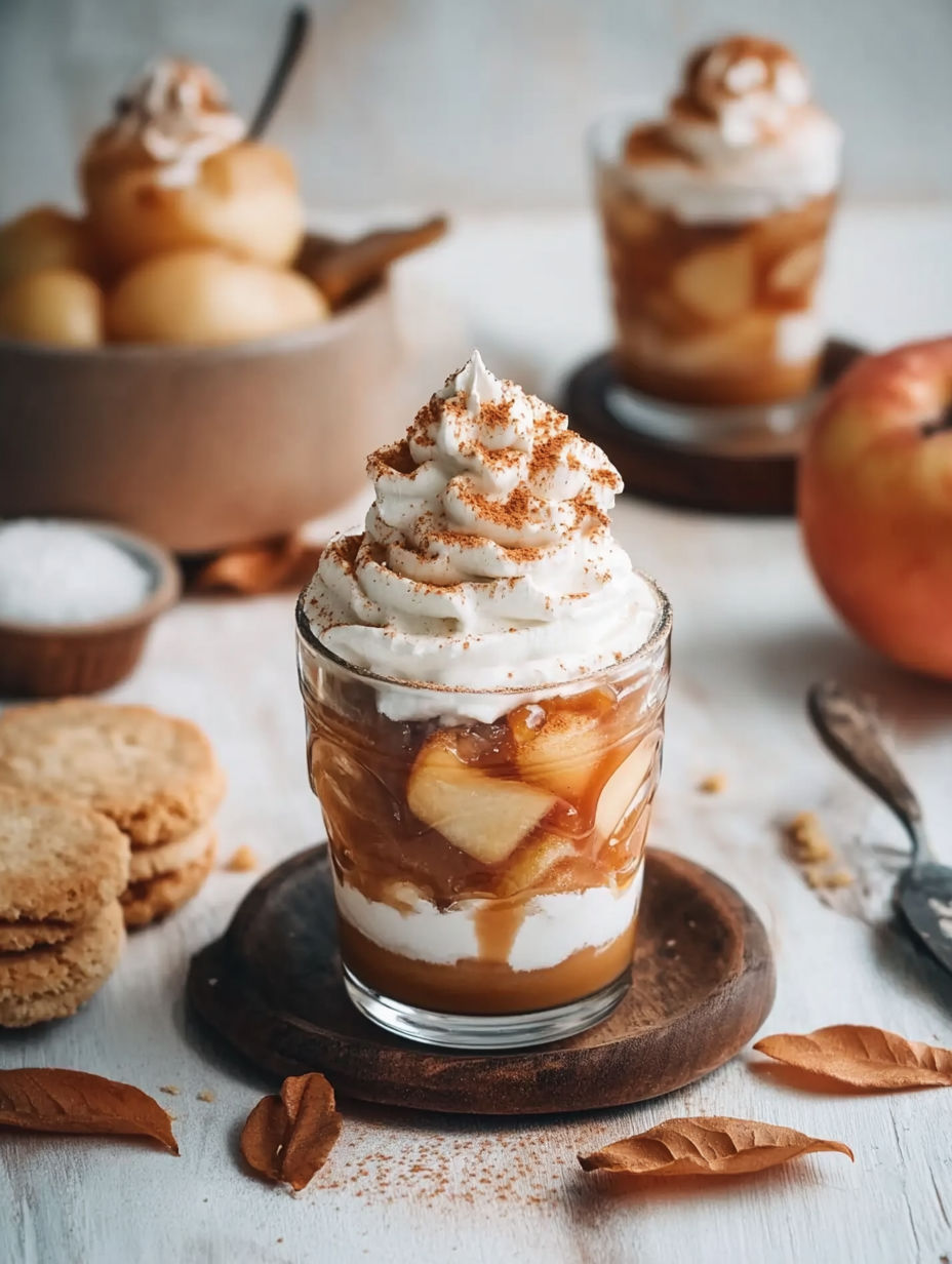 A dessert in a glass with whipped cream and fruit.