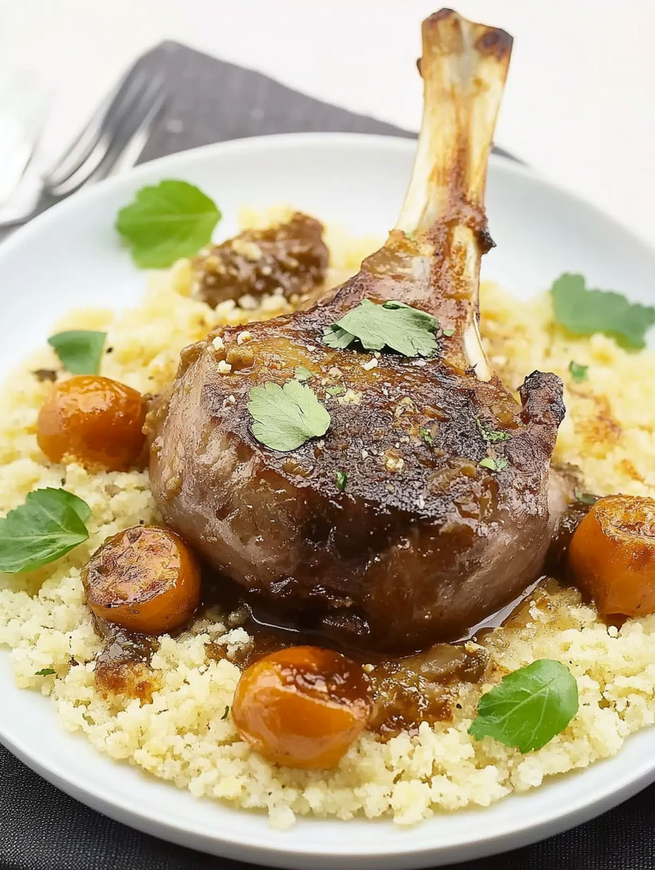A plate of food with a roast and vegetables.