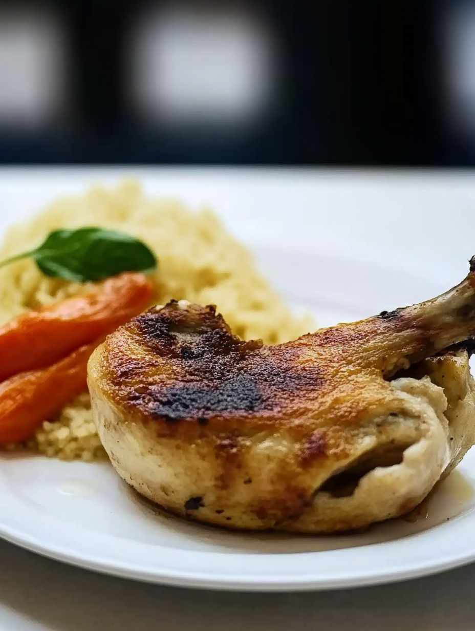 A plate of food with a chicken breast and carrots.
