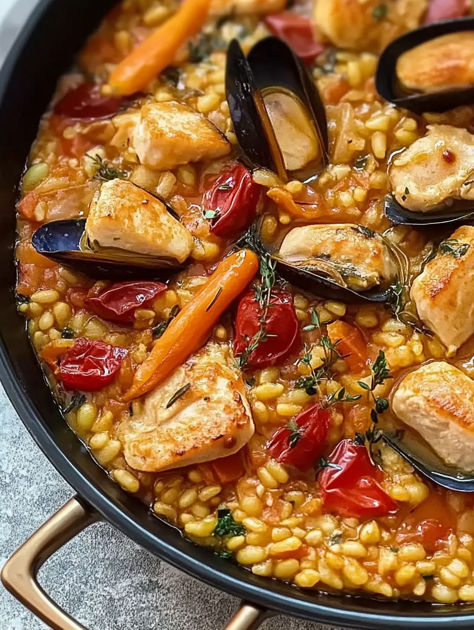A close up of a bowl of food with a carrot stick in it.