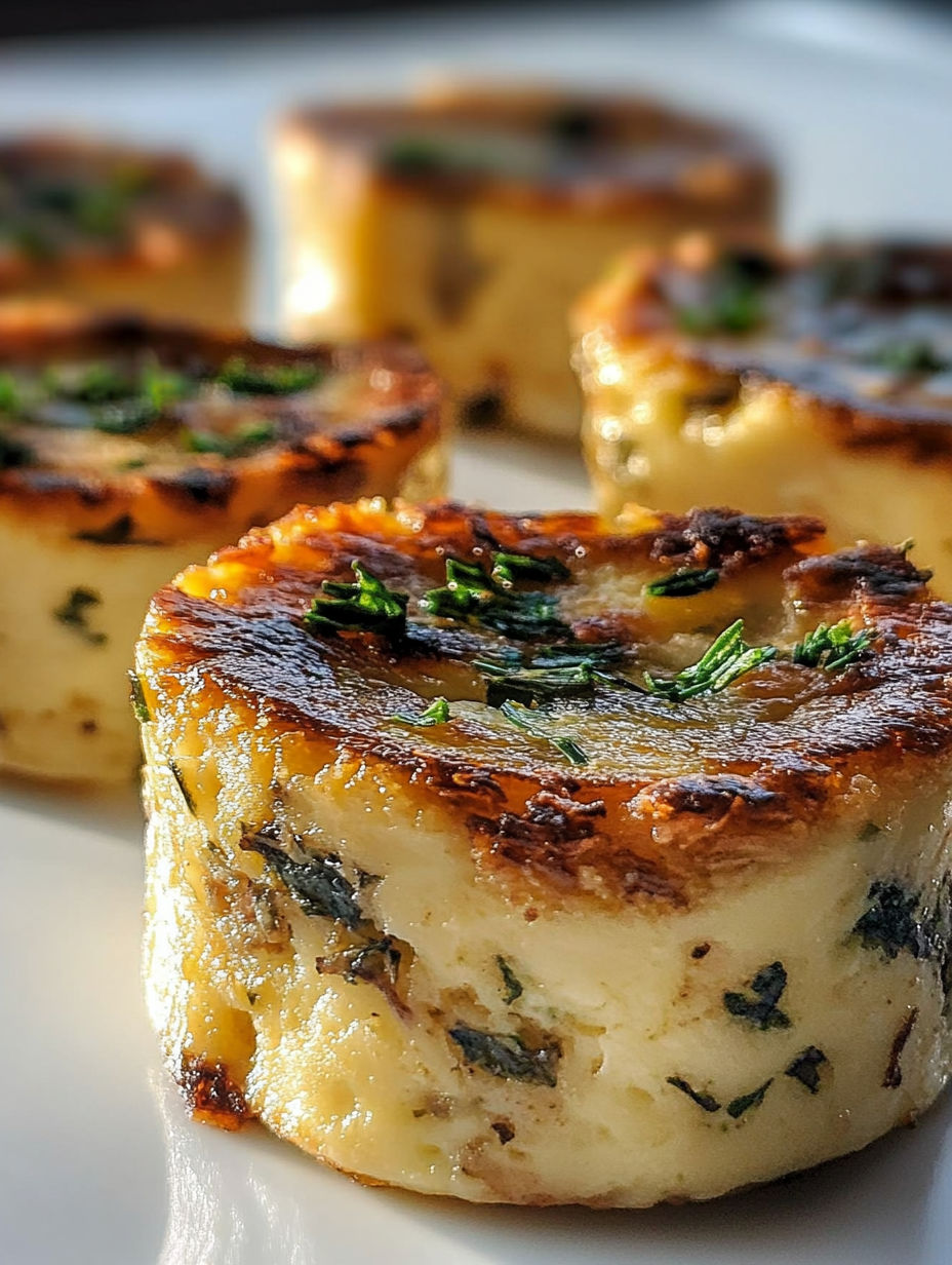 A close up of a food item with a green topping.