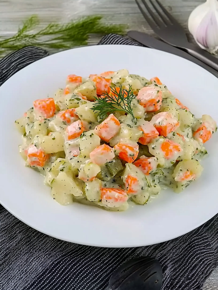 A plate of food with a fork and knife on the side.
