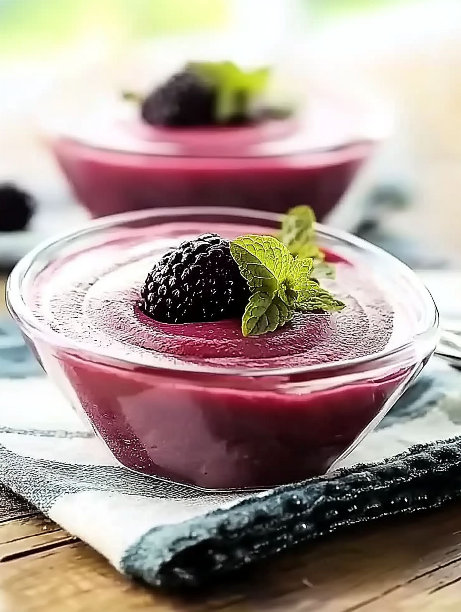 A bowl of berries with a mint leaf on top.