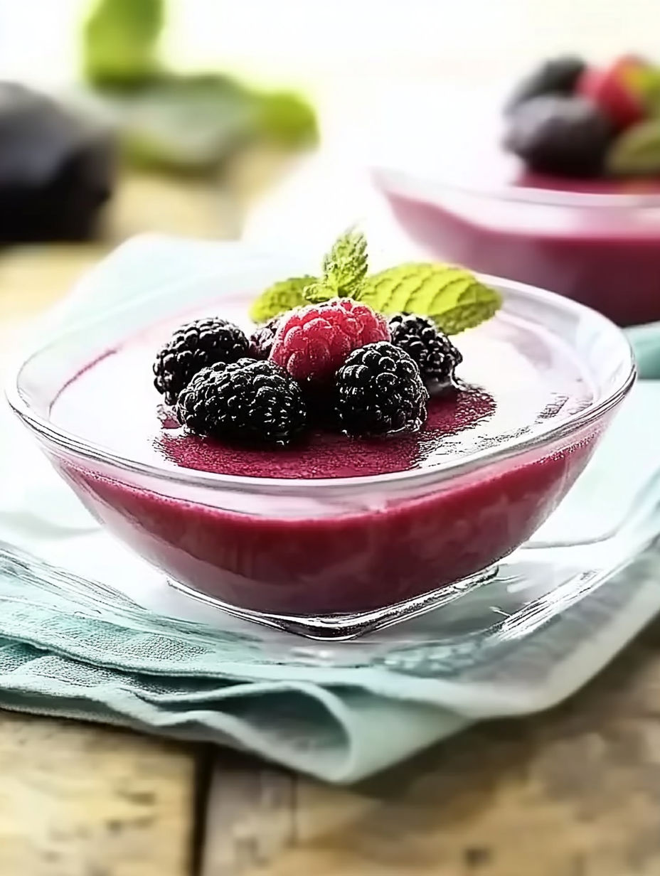 A bowl of berries with mint on top.