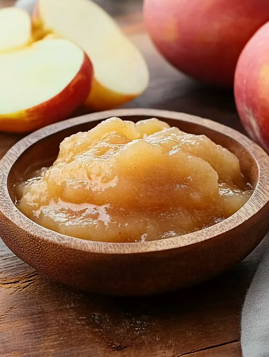 A wooden bowl filled with a sweet substance.