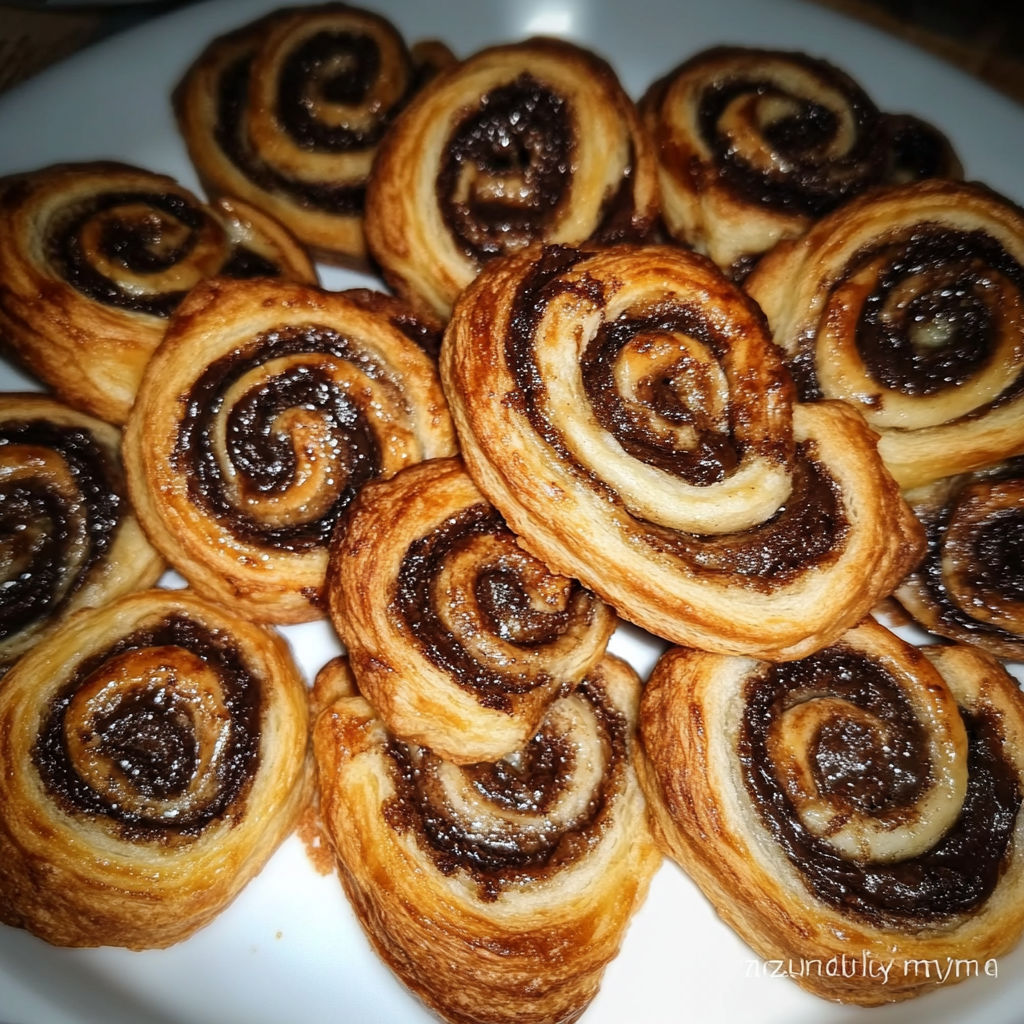 A plate of Palmiers au Nutella.