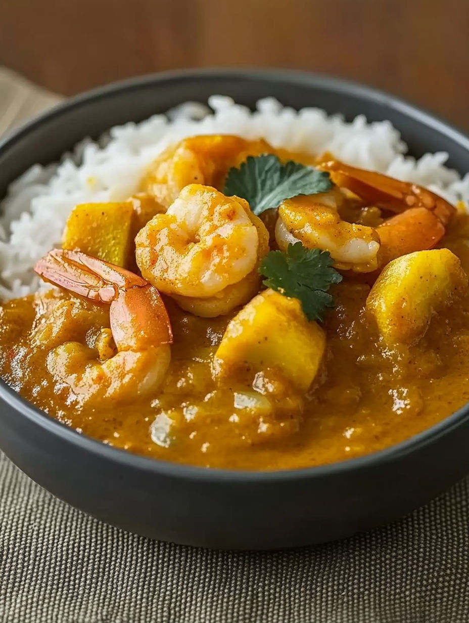 A bowl of shrimp and rice.