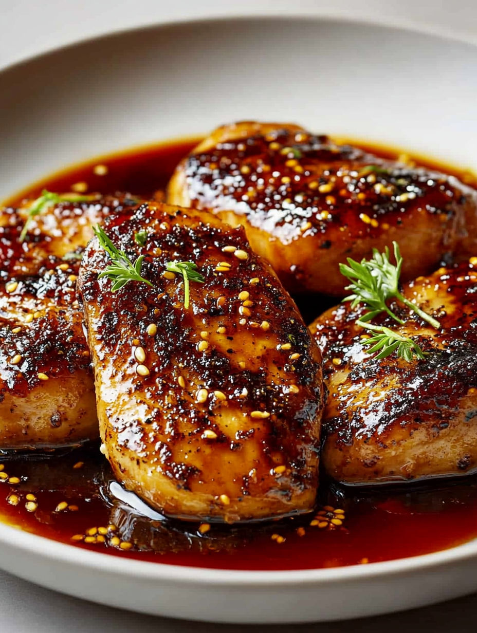 A plate of food with a brown sauce.