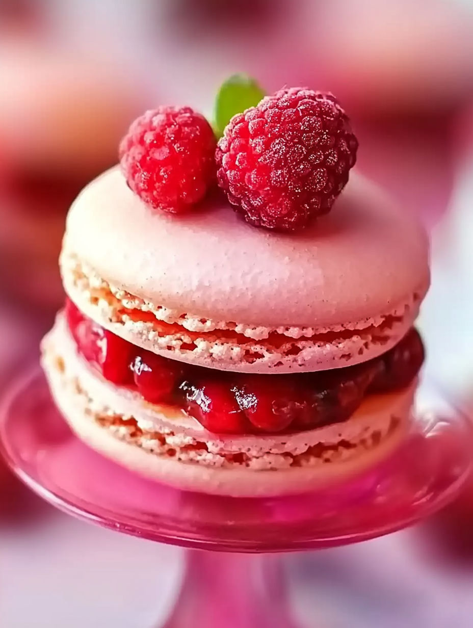A small pastry with raspberries on top.