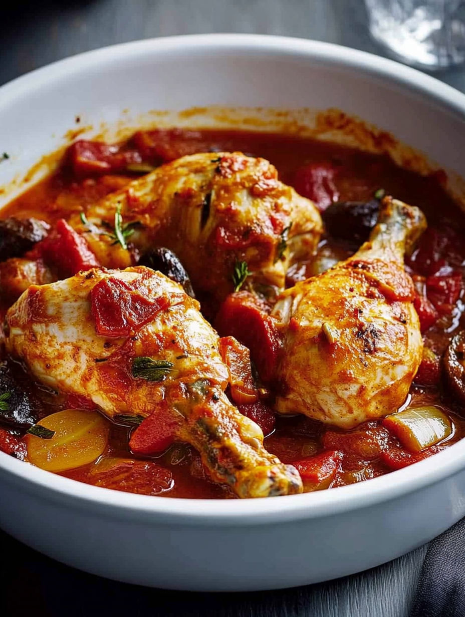 A bowl of chicken with sauce.