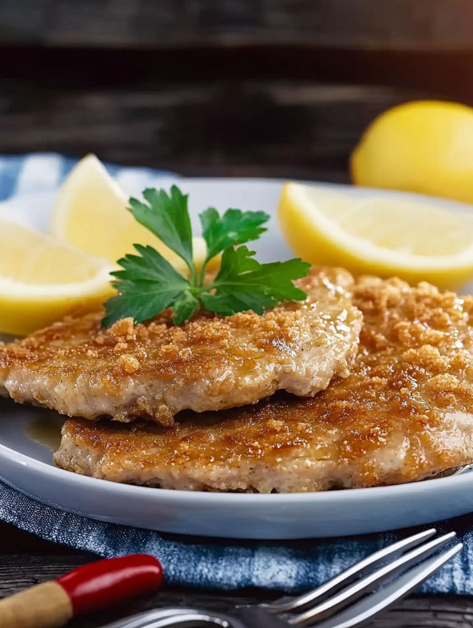 A plate of food with a lemon wedge on top.