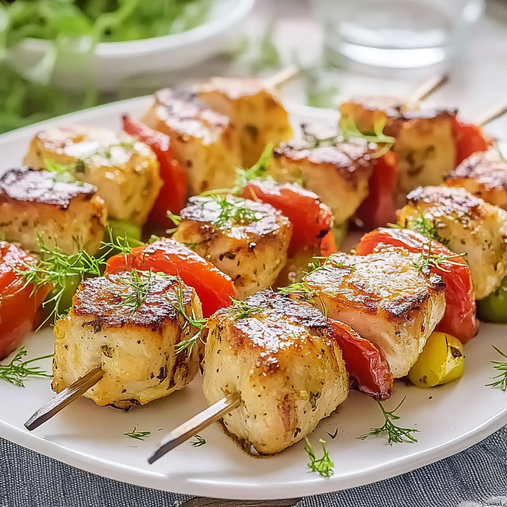 A plate of brochettes de dinde à la marocaine.
