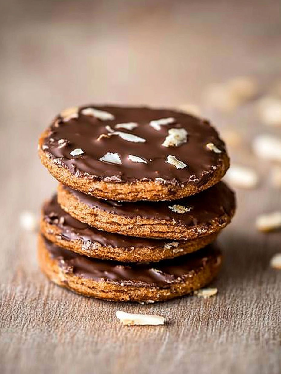 Chocolate cookies with nuts on top.