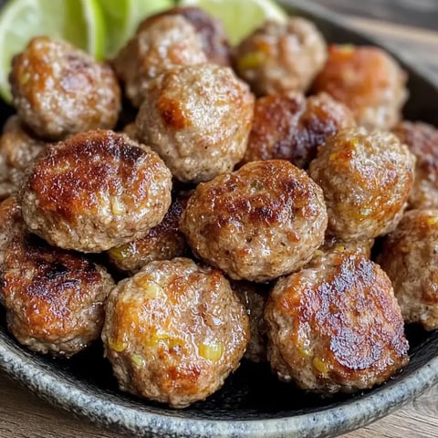 Un bol contenant des boulettes dorées avec quelques quartiers de citron vert pour la déco.