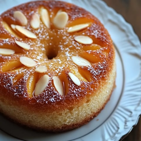 Gâteau tendre aux amandes avec compote de pommes