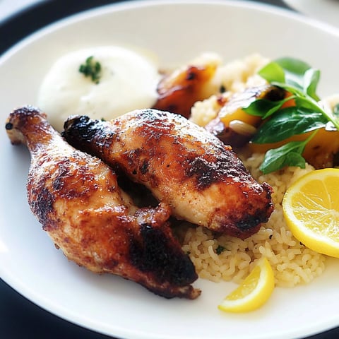 Pilons dorés au yaourt, jus de citron et mélange épicé