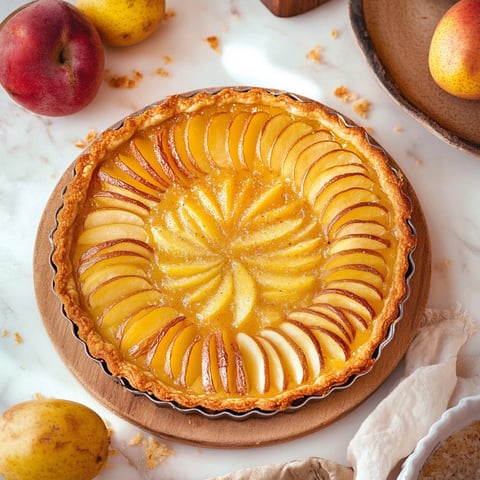 Tarte fine aux pommes craquante