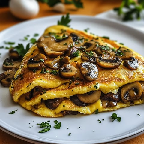 Omelette aux champignons forestiers