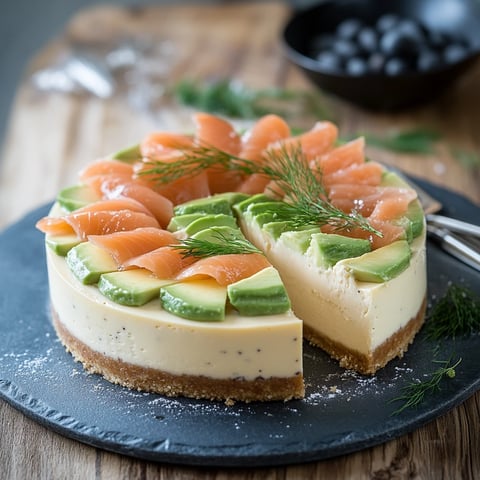 Cheesecake Salé à l'Avocat et au Saumon