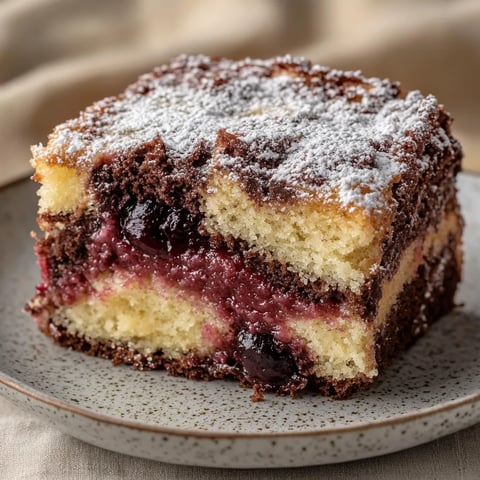 Cake marbré aux cerises tout doux – rapide et savoureux