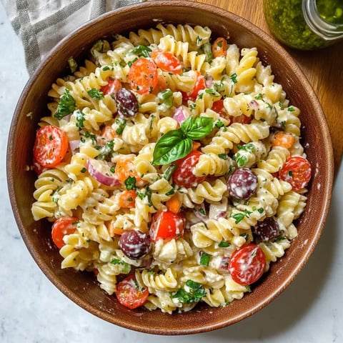 Salade italienne de pâtes avec légumes (Sans viande)