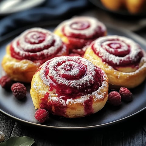 roulés cannelle framboise