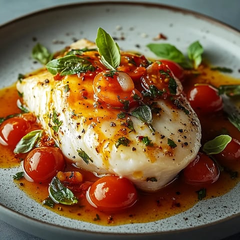 cabillaud tomates cerises basilic