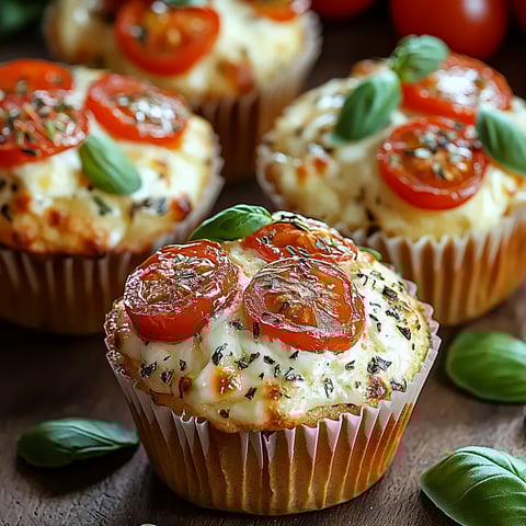 Muffins Tomate Mozzarella Basilic